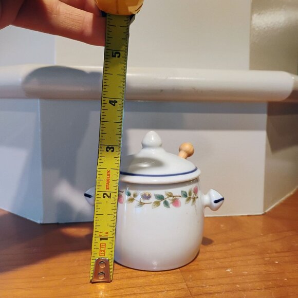 Vintage Revol France Mustard Moutarde Pot With Lid & Spoon Reine de Dijon - Picture 4 of 5